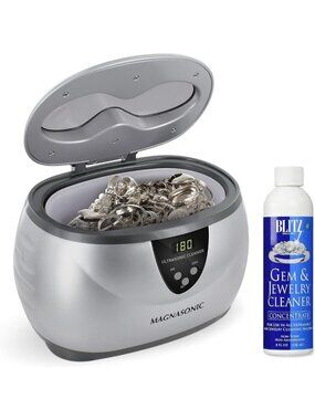Ultrasonic Jewelry Cleaner with 20oz Stainless Steel Tank, Digital Timer & 5